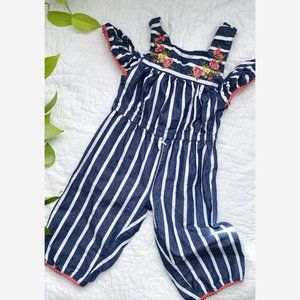 Little Lass Striped Jumpsuit Girls Sz 4